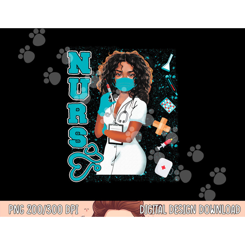 Black Nurse Uniform Face Mask Afro African Black History png, sublimation copy.jpg