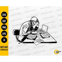 working skeleton svg | office svg | deadline svg | job work overtime paperwork career | cutting file clip art vector dig