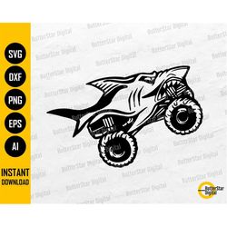 monster truck shark svg | kids car t-shirt decal sticker graphic | cricut cutfile silhouette printable clipart vector di