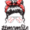 Mom Life Softball Baseball Mothers Day Messy Bun png, sublimation.png