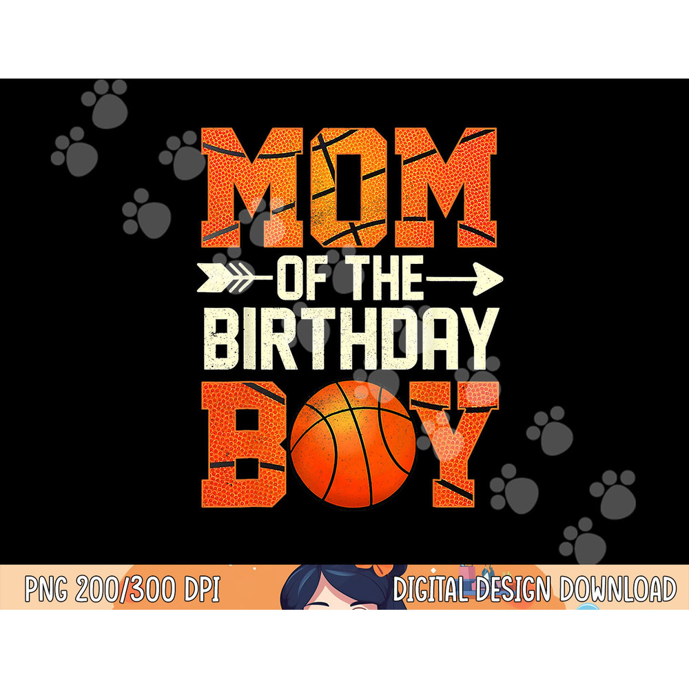 Mom Of The Birthday Boy Basketball Mother Mama Funny T-Shirt copy.jpg