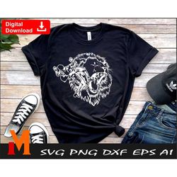 lion head wrestling, wrestling silhouette svg, wrestling svg, wrestling vector - print and cuts digital downloads