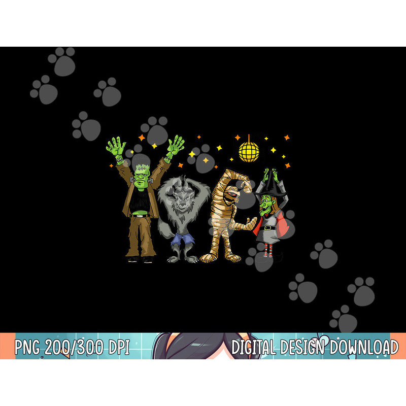 Monster Mash Tshirt Disco Dance Party Halloween Group Tshirt.jpg