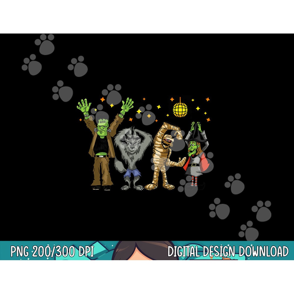 Monster Mash Tshirt Disco Dance Party Halloween Group Tshirt copy.jpg