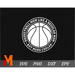 basketball mom like a regular mom but more cooler basketball svg - basketball cut file, png, vector, sports svg for bask