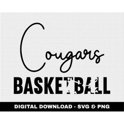 cougars svg, basketball player svg, game day svg, basketball svg, cricut, digital downloads, team spirit svg, sports svg