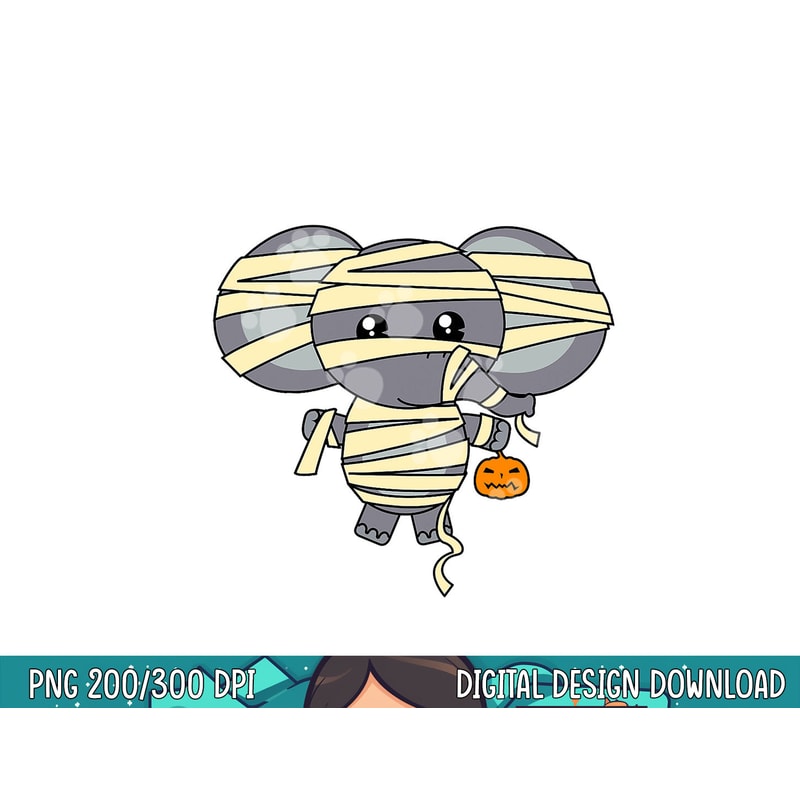 Mummy Elephant Trick or Treating Costume Cute Halloween Gift png, sublimation copy.jpg