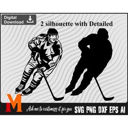 ice hockey silhouette 4, hockey player, ice hockey svg - digital download