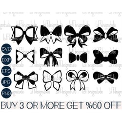 bow svg, hair bow svg, bow template, bow tie, clipart, dxf, png, svg files for cricut designs, silhouette, sublimation d