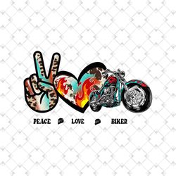 peace love biker cowhide png