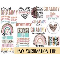 grammy big bundle sublimation png, grammy sublimation file, grammy shirt png design, mom life sublimation design, digita