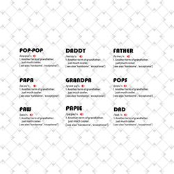 9 files father definition bundle sublimation png, fathers day png, father png, poppop png, daddy png, papa png, grandpa