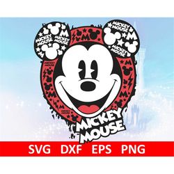 Mouse Head Beauty Beast Mickey .svg .dxf .eps .png Digital Cut Files Layered Cricut Silhouette Card Making Paper Craft C