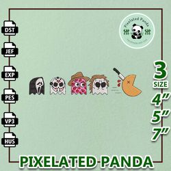 happy halloween embroidery machine file, creepy cartoon embroidery design, horror movie characters embroidery files, ins