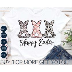 easter svg, easter png, happy easter svg, leopard easter bunny svg, spring svg, png, dxf, svg file for cricut, sublimati