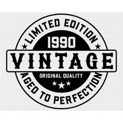 32nd birthday svg, aged to perfection svg, digital download, vintage 1990 svg, 32 and fabulous svg, 32nd svg, printable,