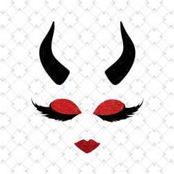 devil halloween svg, devil girl monogram svg, monster svg, halloween svg