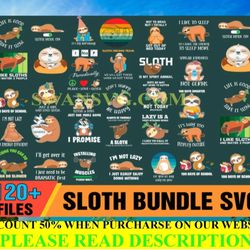 sloth bundle svg, animal svg, sloth svg, sloth quote, cute sloth svg