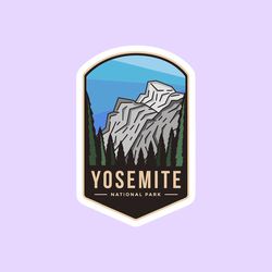 yosemite national park sticker, national park badge stickers, national park prints