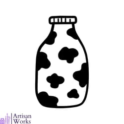 milk jug cow print spots black and white svg digital cricut file