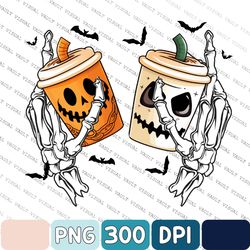 Skeleton Coffee Png, Skull Png, Halloween Coffee Cups Png, Halloween Sublimation, Halloween Coffee Png, Sublimation