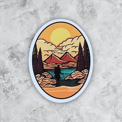 fishing sticker, live love camp sticker, travel vinyl sticker, camping sticker, camp sticker