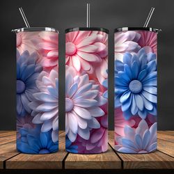 3D Flowers Tumbler Wrap, 3D Floral Sublimation Tumbler Design,Instant Digital Download PNG 09