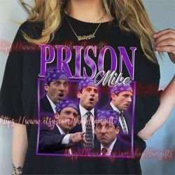 prison mike shirt, michael scott sweatshirts 90s, prison mike hoodie, steve carell shirt, vintage graphic tee, 90s vinta