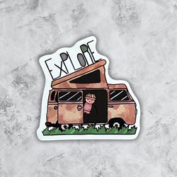 explore sticker, live love camp sticker, travel vinyl sticker, camping sticker, camp sticker
