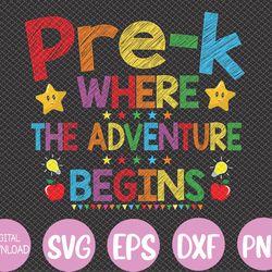 pre-k first day of school teacher student back to school svg, eps, png, dxf, digital download
