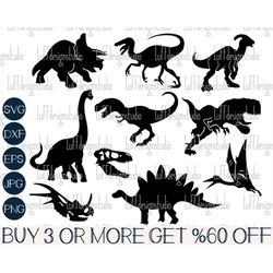 dinosaur svg bundle, dino svg, dinos clipart, trex, raptor, png, dxf, svg files for cricut design, silhouette, sublimati