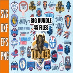 Bundle 45 Files Oklahoma City Thunder Basketball Team svg, Oklahoma City Thunder svg, NBA Teams Svg, NBA Svg, Png, Dxf,