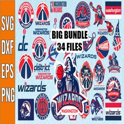 Bundle 34 Files Washington Wizards Basketball Team svg,  Washington Wizards svg, NBA Teams Svg, NBA Svg, Png, Dxf, Eps,