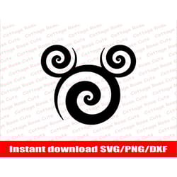 spiral mickey mouse head svg, minnie mouse svg, minnie head instant download for cricut and silhouette, digital cut file