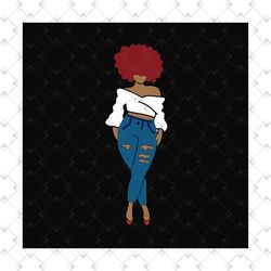 pretty black girl natural hair svg