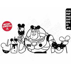 buzz lightyear svg png clipart , toy story , disneyland snacks , cut file ouline silhouette