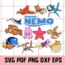 finding nemo svg, finding nemo clipart, finding nemo png, finding nemo eps, finding nemo dxf, finding nemo digital file