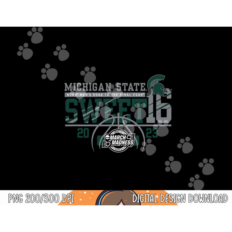 Michigan State Spartans Sweet 16 2023 Basketball White png, sublimation copy.jpg