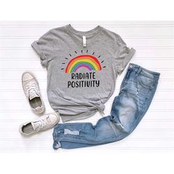 radiate positivity beautiful lgbtq shirt pride celebration gift lesbian pride tee for lgbtq pride shirt colorful lgbt fa