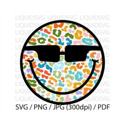 leopard happy face svg,leopard smiley face svg smiley print png svg dxf ai eps jpg cheetah smiley face smiley face svg