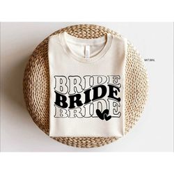 bride svg wedding svg bridal party svg bride shirt svg png pdf bride lettering svg bridesmaid svg wavy stacked svg digit