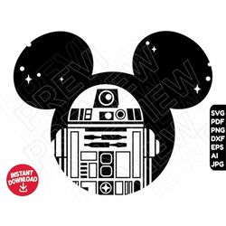 r2d2 svg star wars ears dxf png clipart , cut file outline silhouette