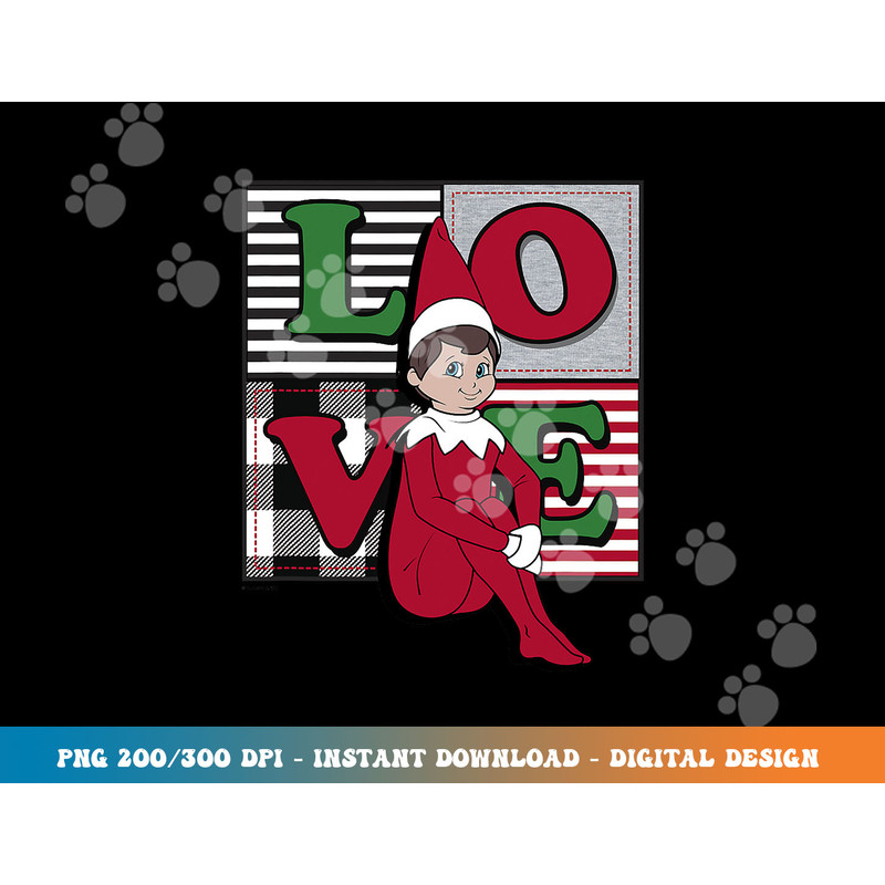 Elf on the Shelf Christmas Love Stacked Plaid Squares Logo png, sublimation copy.jpg
