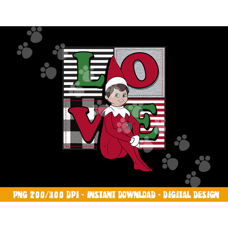 Elf on the Shelf Christmas Love Stacked Plaid Squares Logo png, sublimation copy.jpg