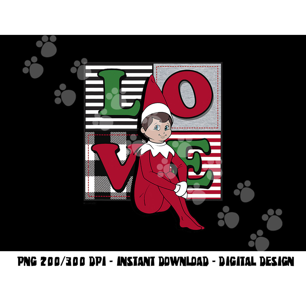 Elf on the Shelf Christmas Love Stacked Plaid Squares Logo png, sublimation copy.jpg