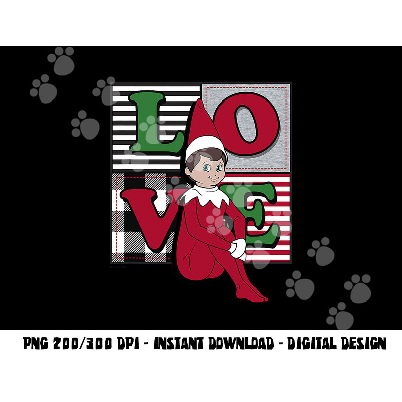 Elf on the Shelf Christmas Love Stacked Plaid Squares Logo png, sublimation copy.jpg