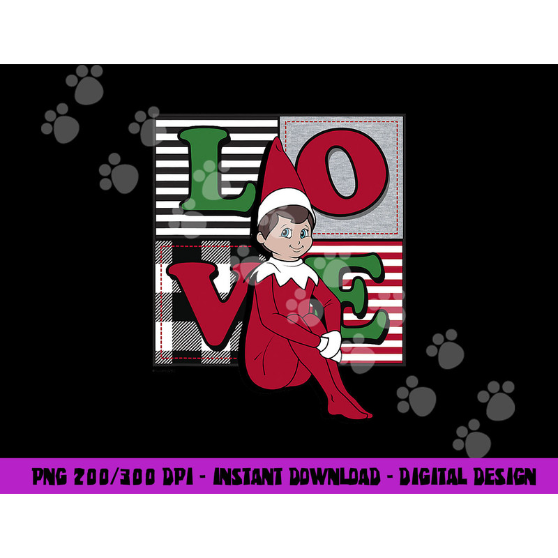Elf on the Shelf Christmas Love Stacked Plaid Squares Logo png, sublimation copy.jpg