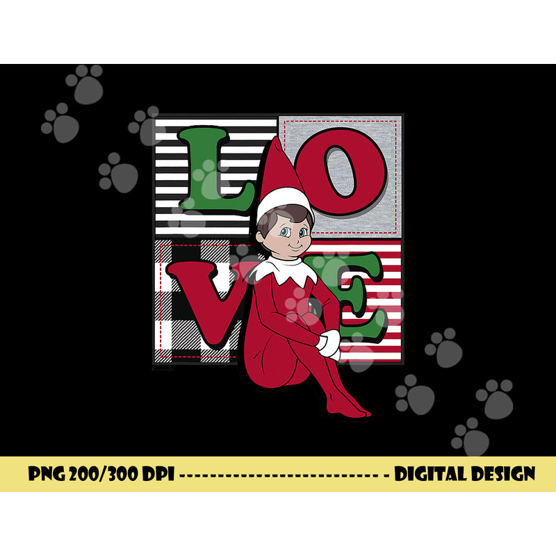 Elf on the Shelf Christmas Love Stacked Plaid Squares Logo png, sublimation copy.jpg