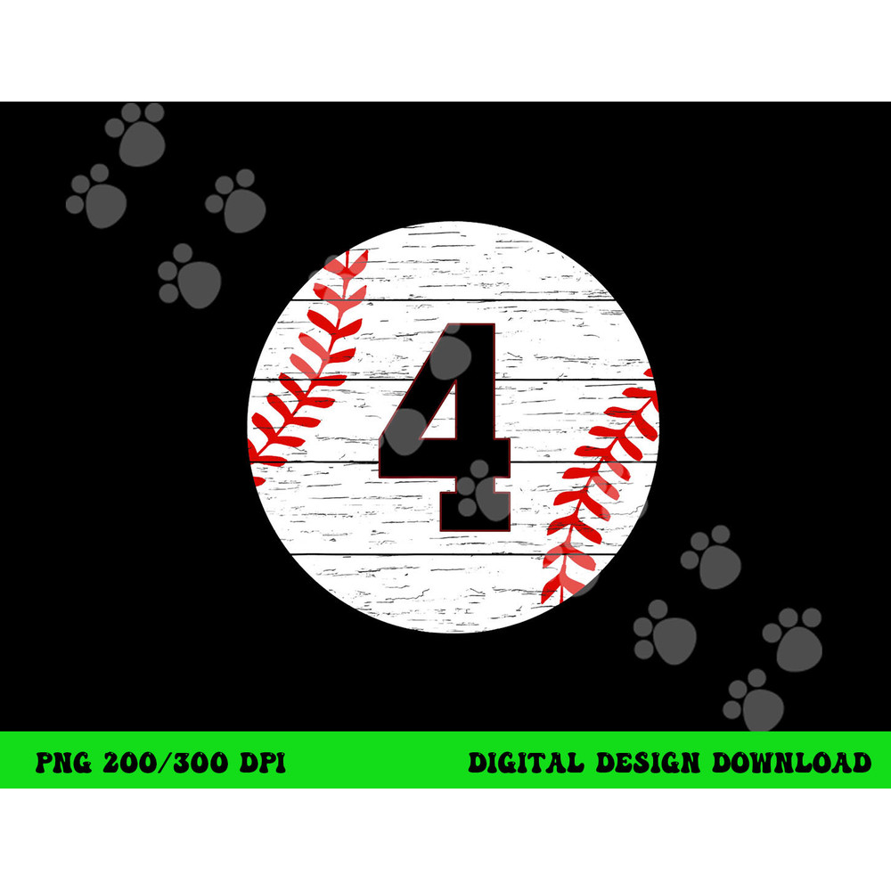 Baseball Number 4 Ball Vintage for Baseball Players Gift png, sublimation copy.jpg