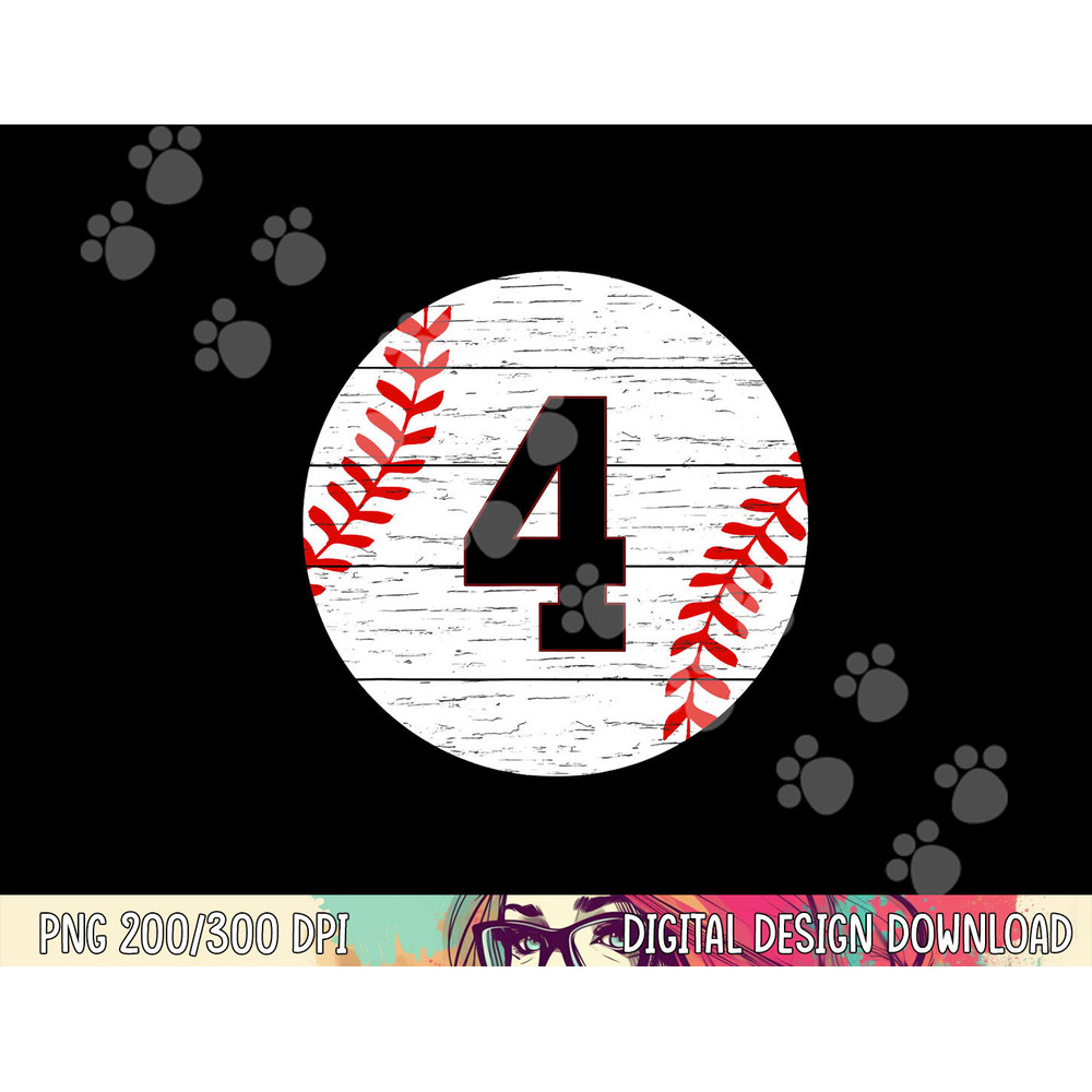 Baseball Number 4 Ball Vintage for Baseball Players Gift png, sublimation copy.jpg